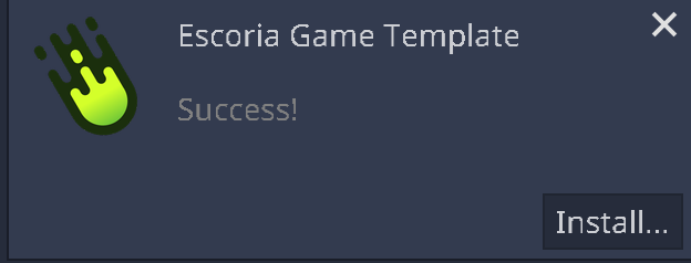 "Installing the game template"
