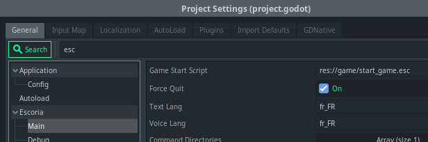 Start script configuration location